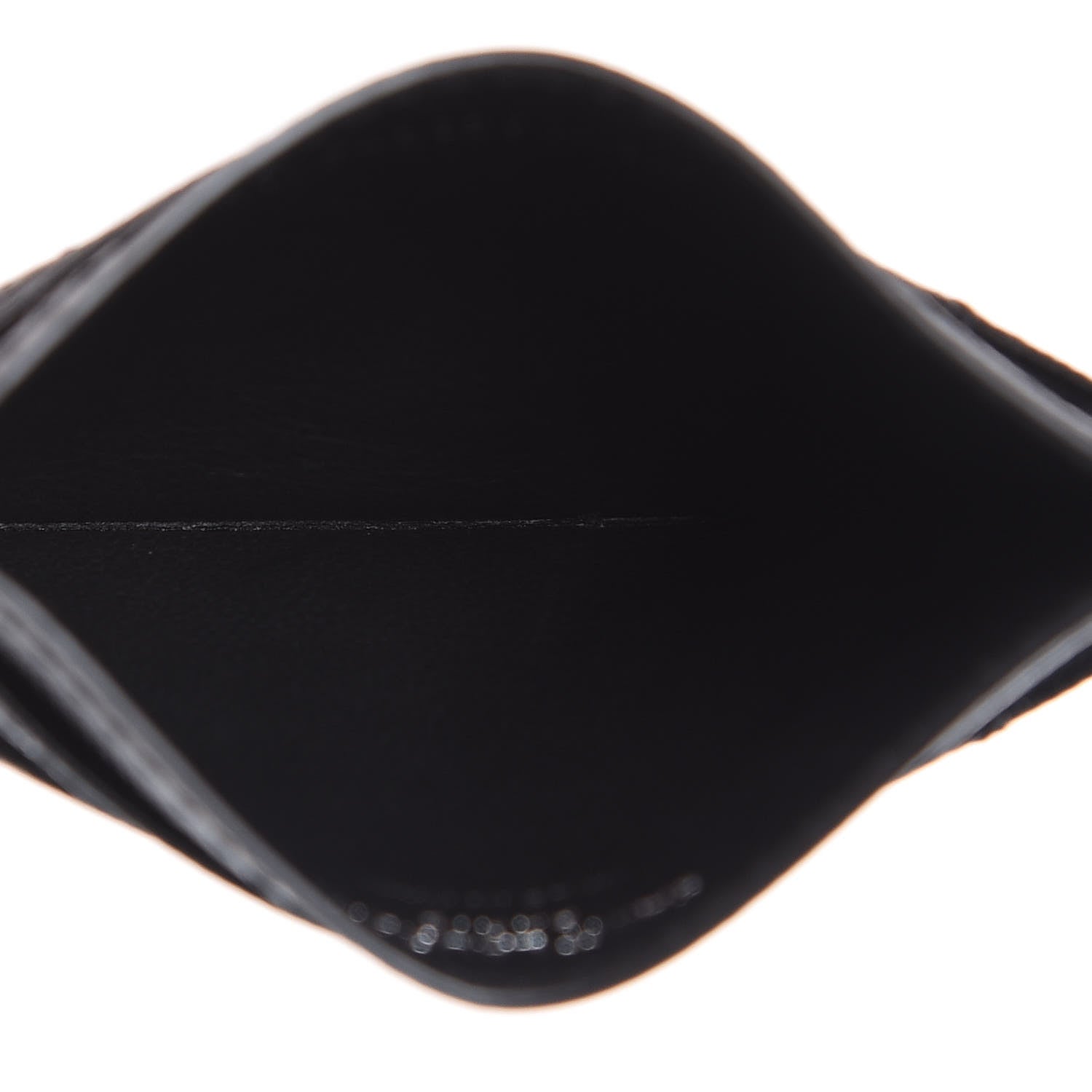 Saint Laurent Grain De Poudre Matelasse Chevron Monogram Credit Card Case Black 5 of 7