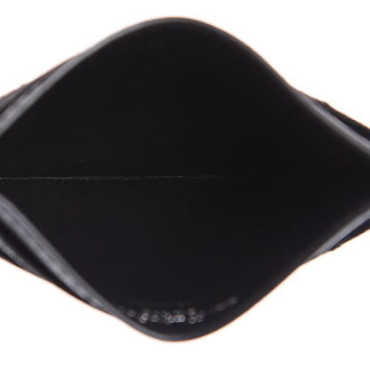 Saint Laurent Grain De Poudre Matelasse Chevron Monogram Credit Card Case Black 5 of 7