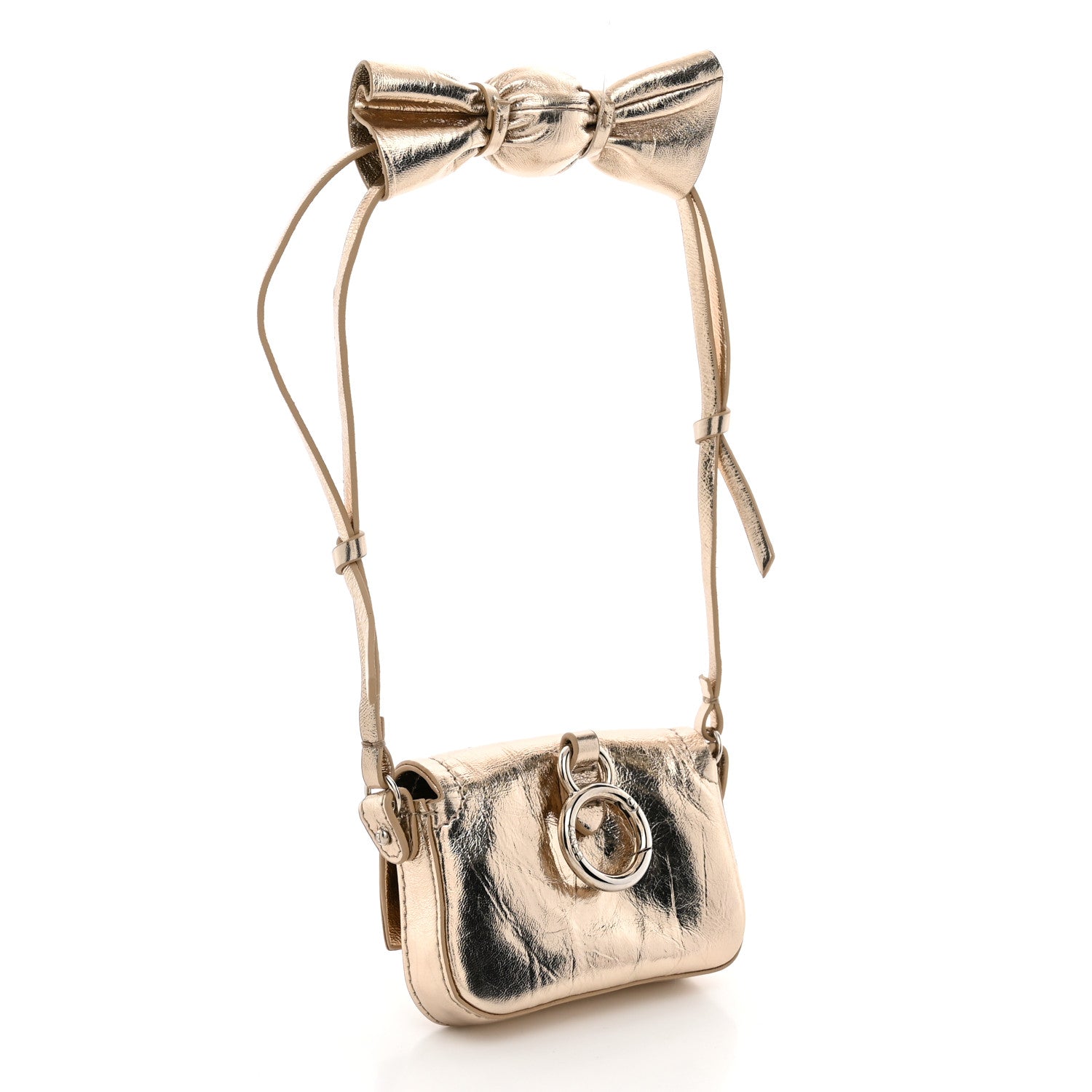 Fendi Metallic Nano Baguette So Sweet Handle Charm Gold 3 of 11