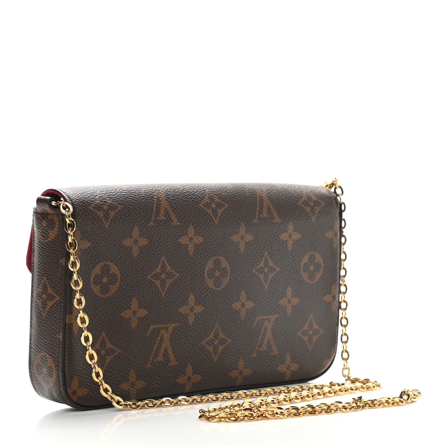 Louis Vuitton Monogram Pochette Felicie Chain Wallet Fuchsia 4 of 9