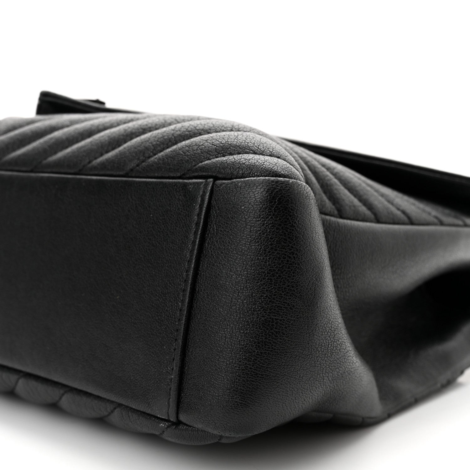Saint Laurent Sheepskin Matelasse Chevron Monogram Monochrome Large College Satchel Black 10 of 11