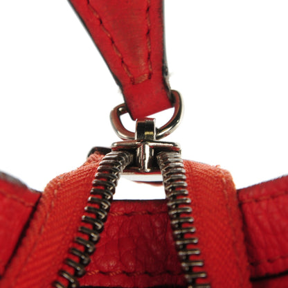 Celine Drummed Calfskin Nano Luggage Vermillion 7 of 9