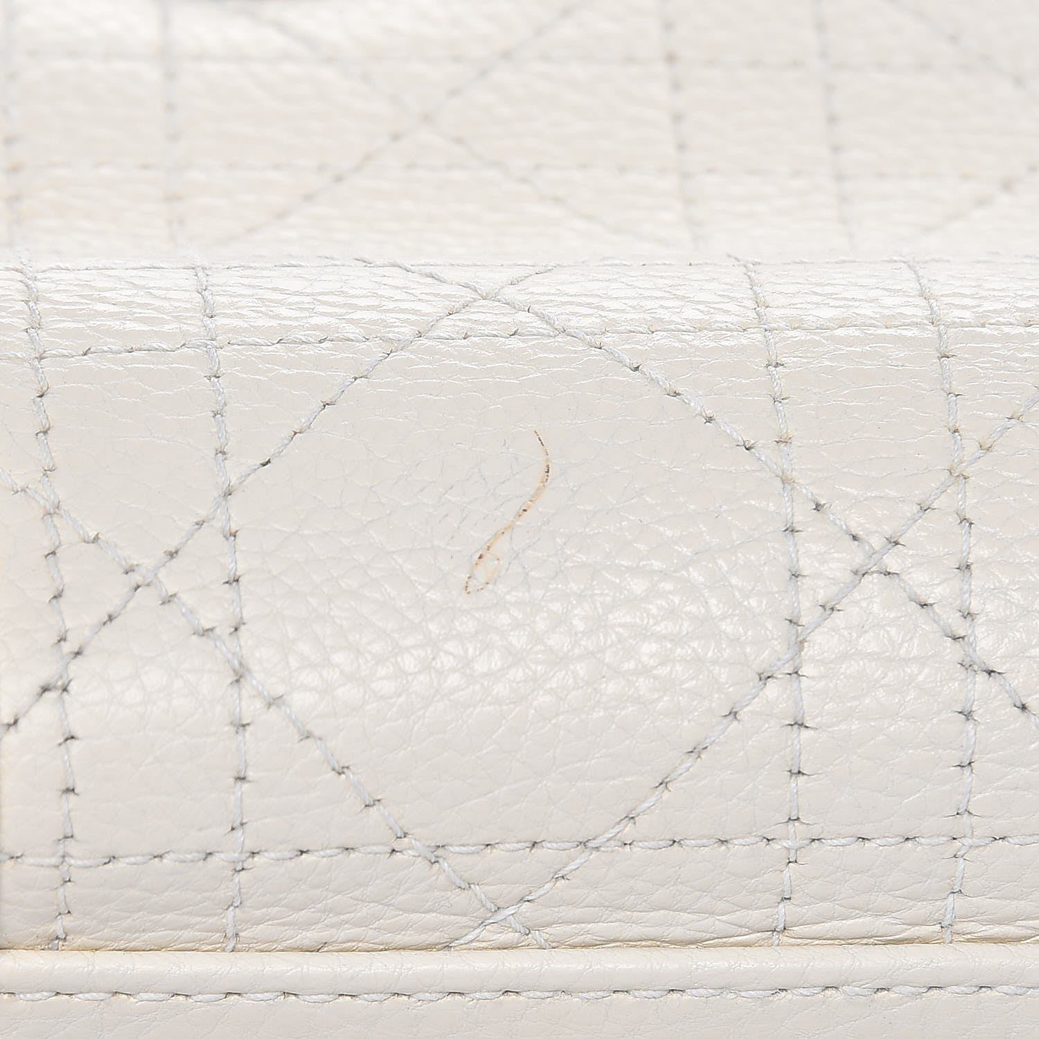 Christian Dior Calfskin Cannage Stitched Small Lady East West Lady Dior White 12 of 12