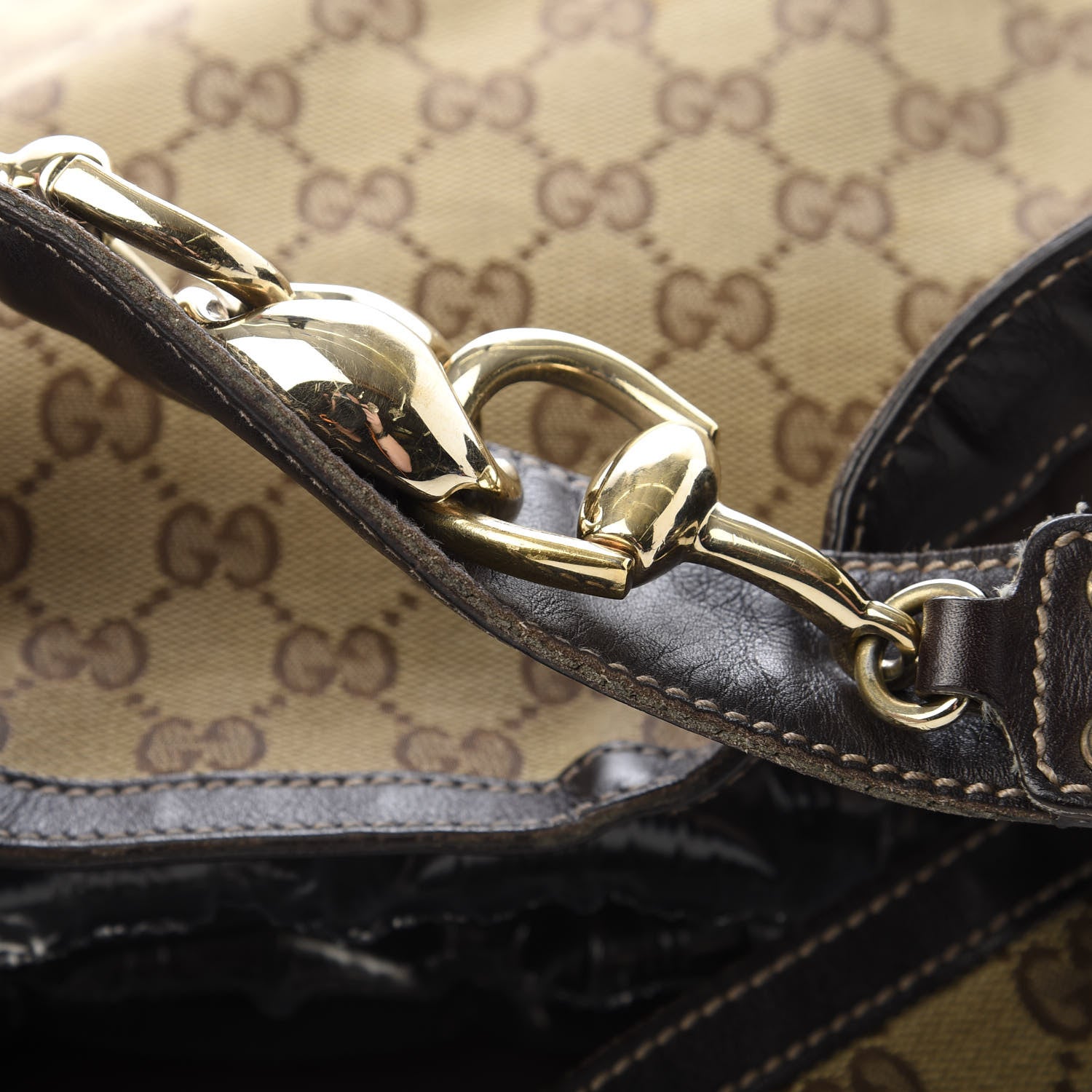 Gucci Monogram Large Wave Hobo Dark Brown 14 of 15