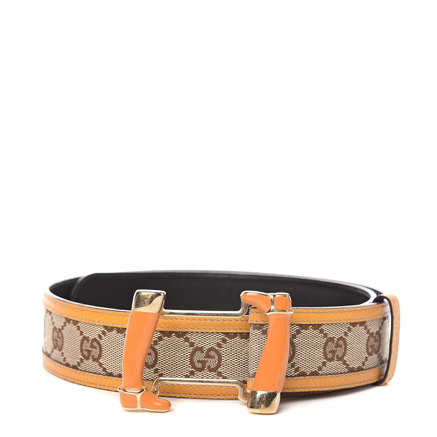 Monogram Boot Buckle Belt 80 32 Orange
