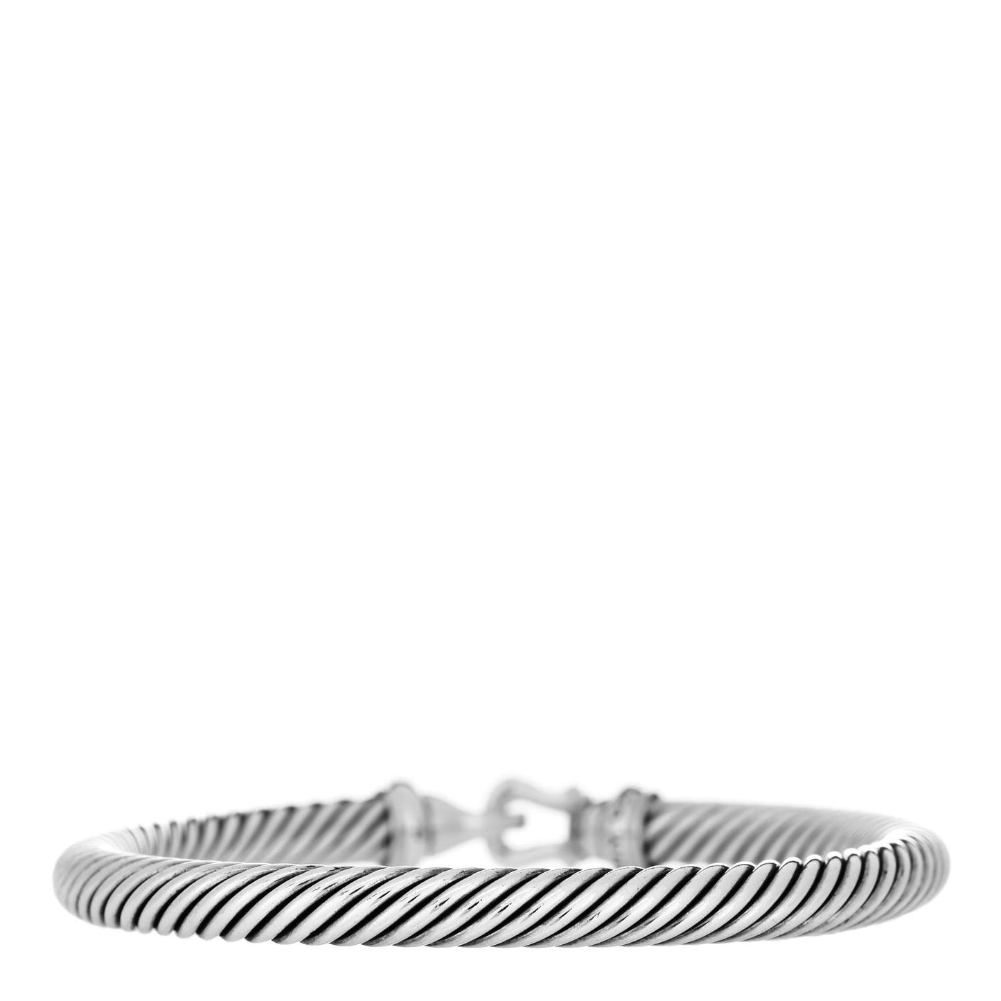 Sterling Silver Diamond 5mm Cable Buckle Bracelet