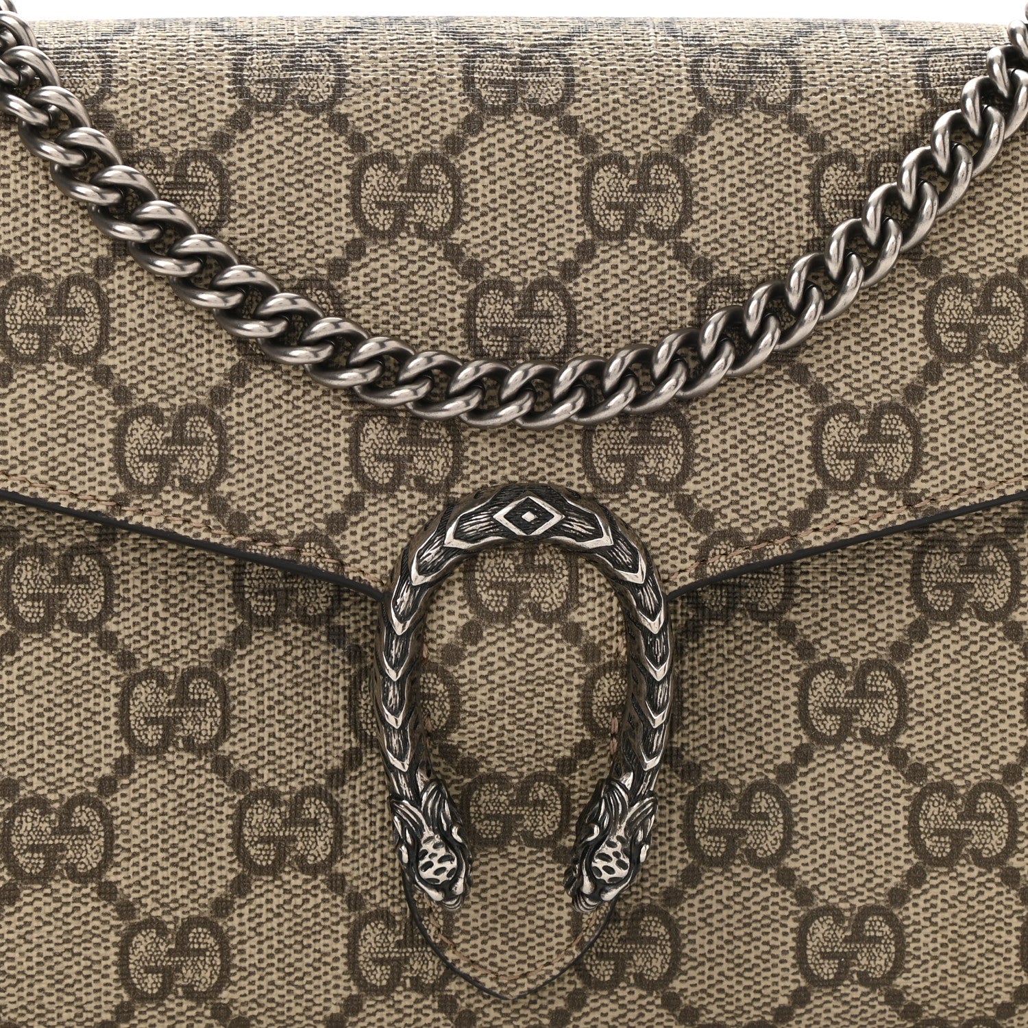 Gucci GG Supreme Monogram Mini Dionysus Chain Wallet Beige Taupe 9 of 11