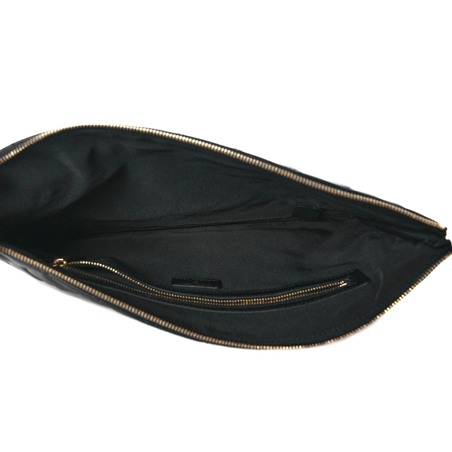 Lambskin Quilted Large Cosmetic Case Black