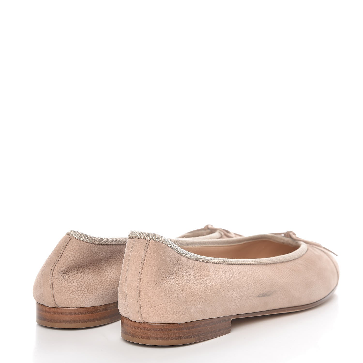 Chanel Nubuck Cap Toe CC Ballerina Flats 39.5 Light Brown 4 of 8