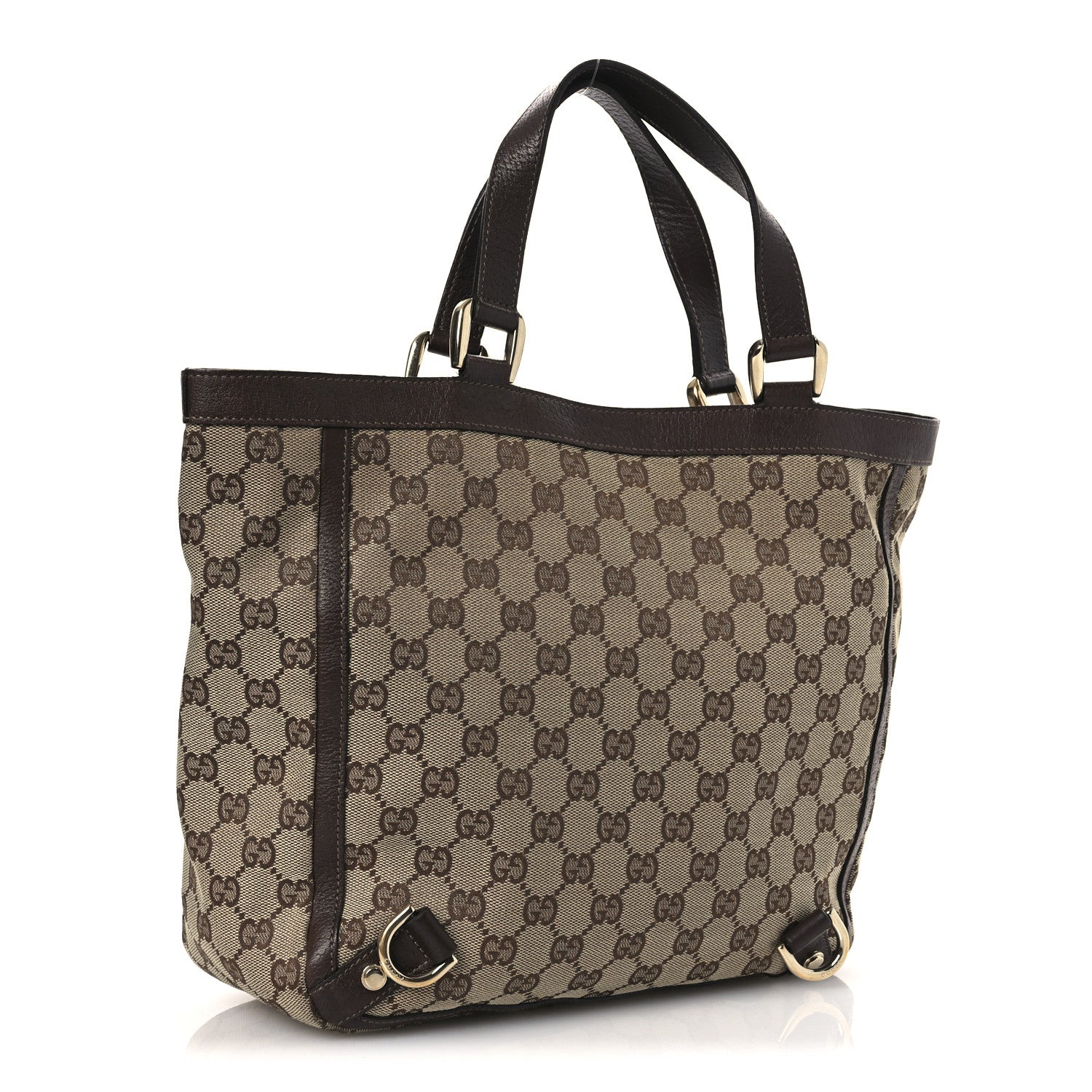 Gucci Monogram Small Gold D Ring Tote Brown 3 of 15