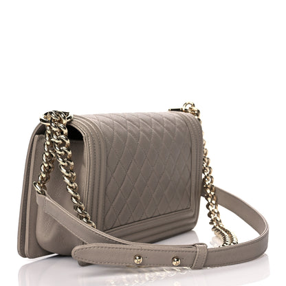 Chanel Caviar Quilted Medium Boy Flap Dark Beige 3 of 11