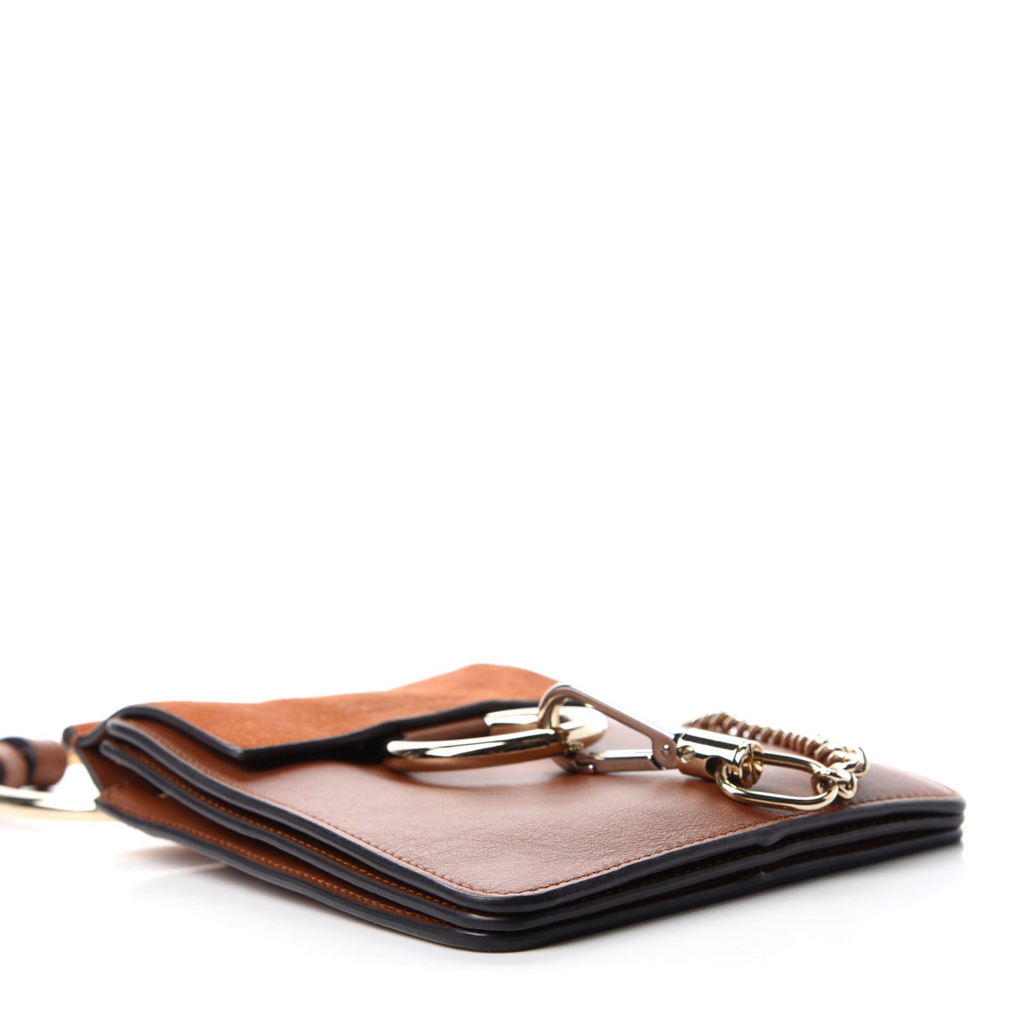Suede Calfskin Mini Faye Bracelet Bag Tobacco