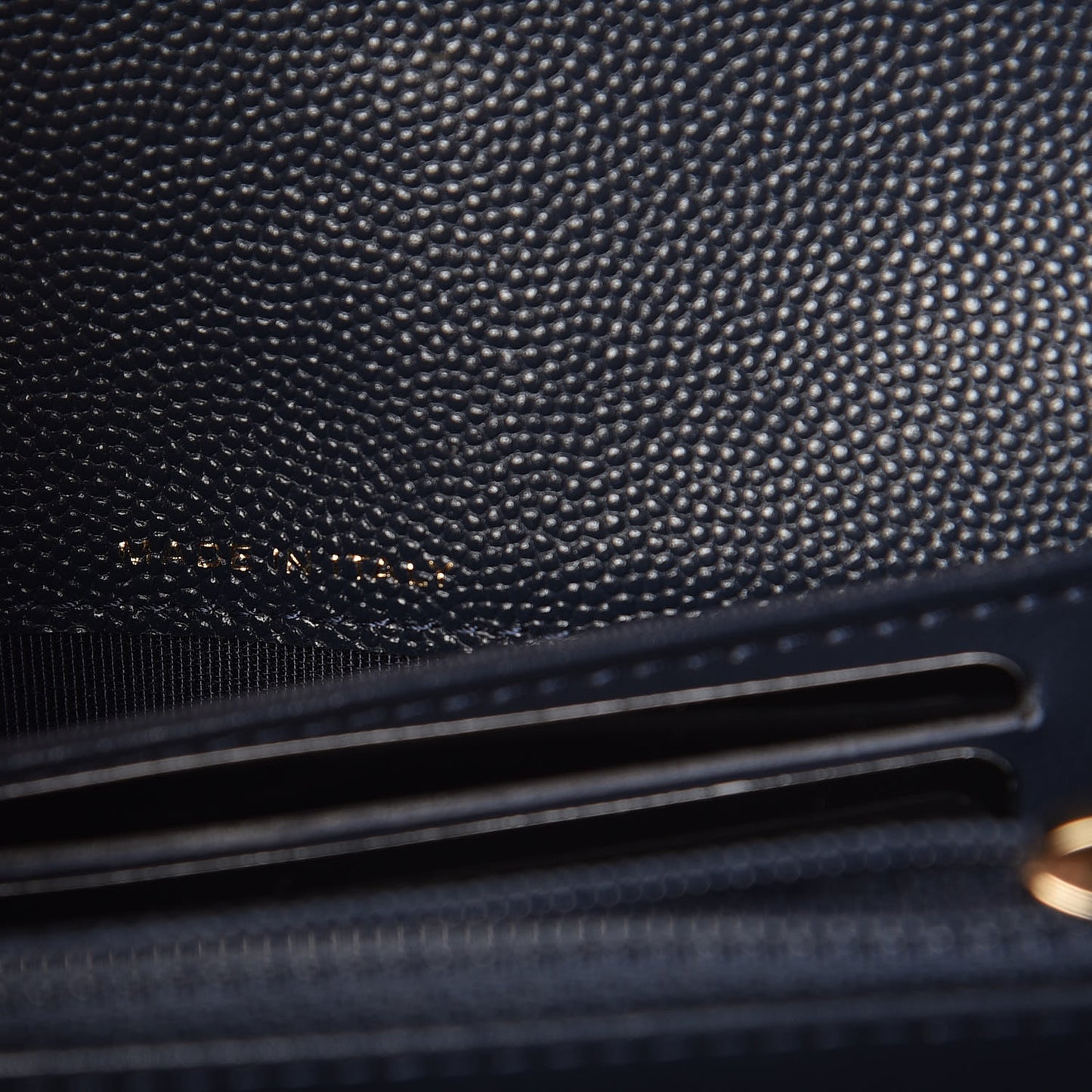 Caviar Quilted Medium Flap Wallet Navy