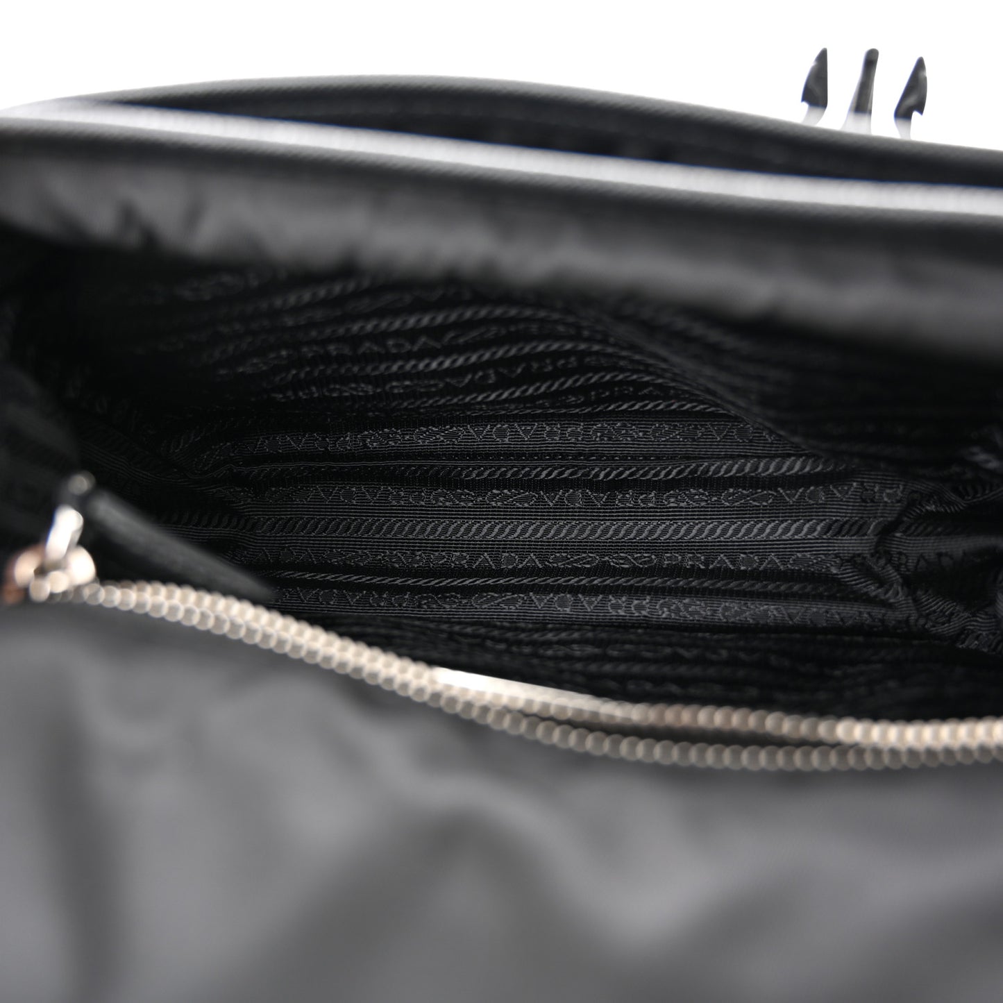 Tessuto Nylon Saffiano Shoulder Bag Black