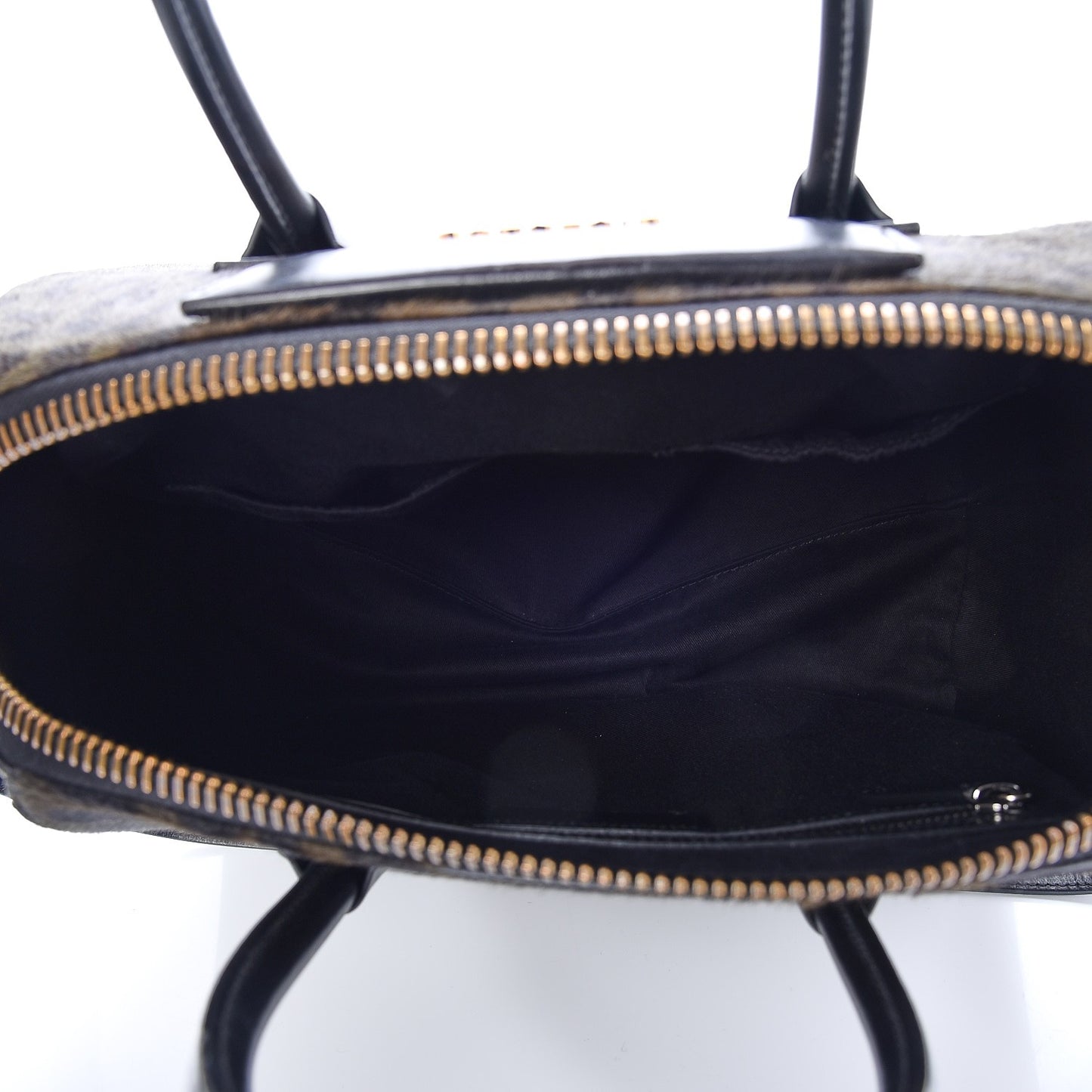 Calf Hair Smooth Calfskin Leopard Print Medium Antigona Black