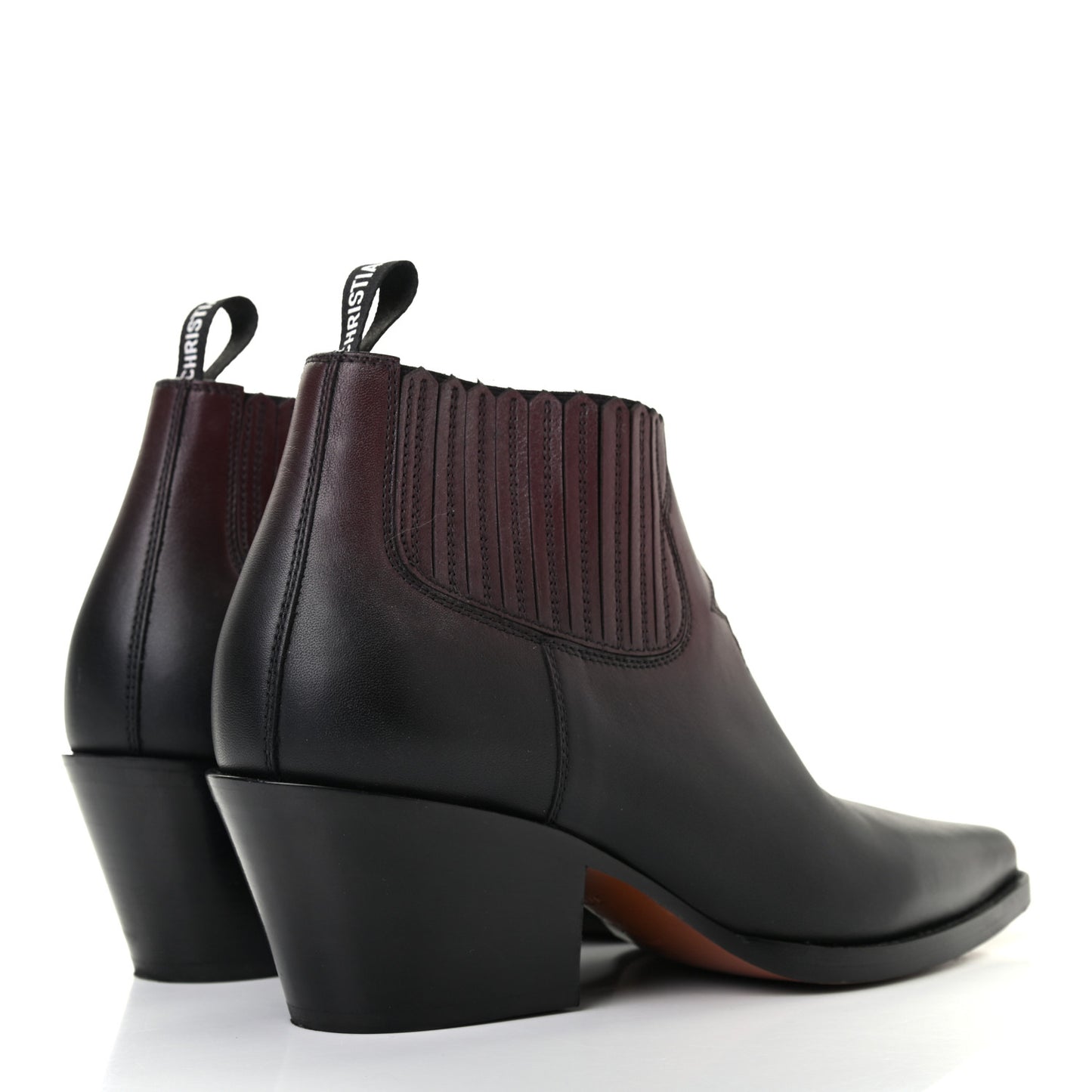 Matte Calfskin Ombre L.A. Ankle Boots 36.5 Black Rouge