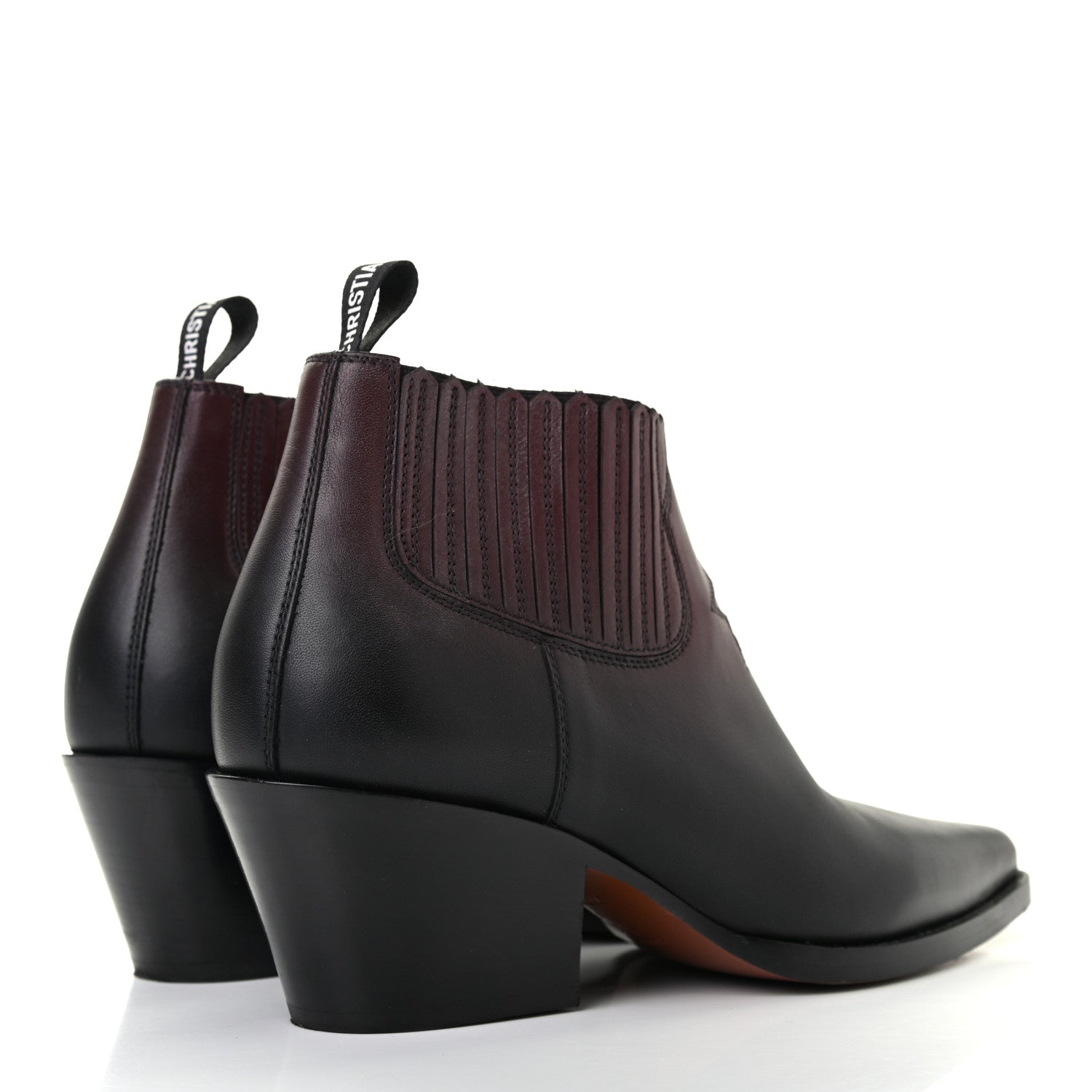 Christian Dior Matte Calfskin Ombre L.A. Ankle Boots 36.5 Black Rouge 4 of 8