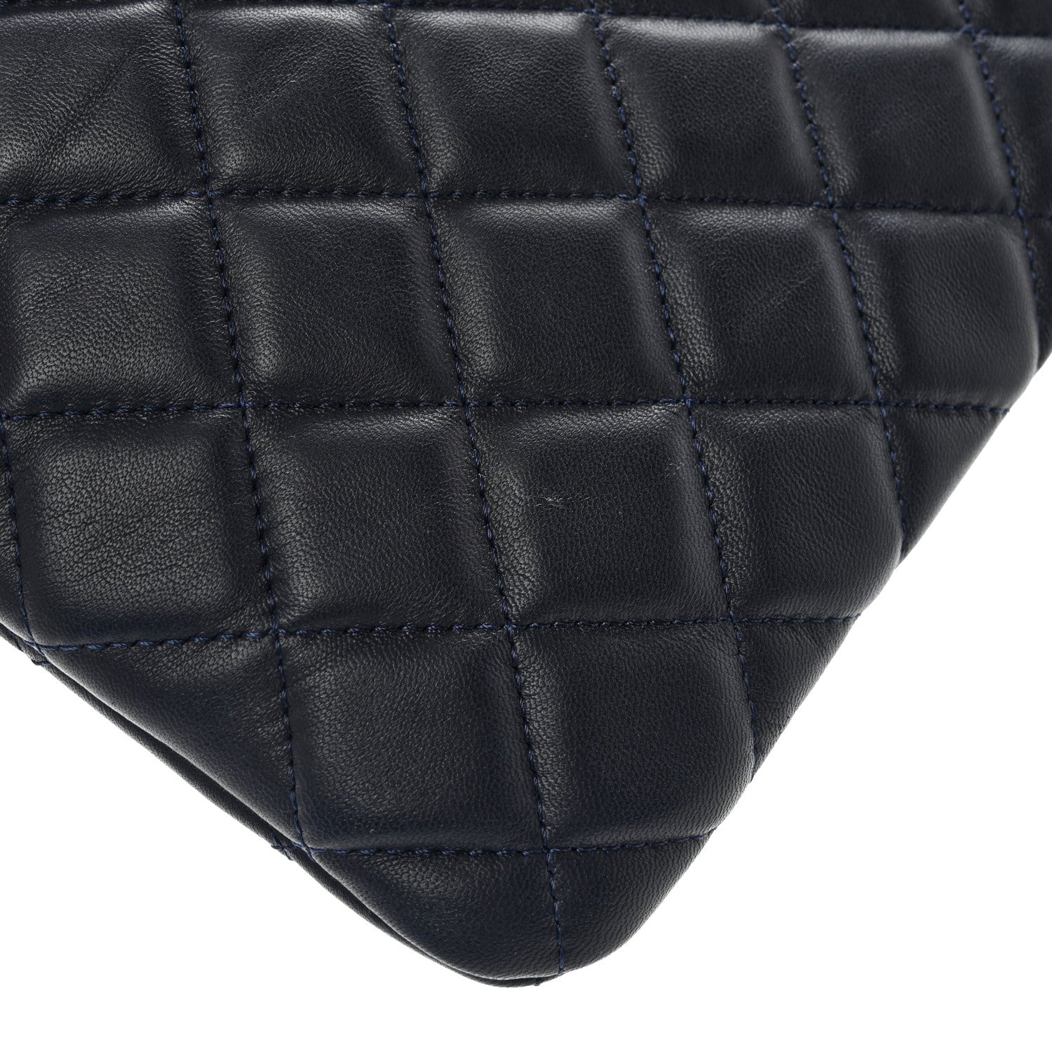 Chanel Lambskin Quilted Medium Cosmetic Case Navy Blue 9 of 12