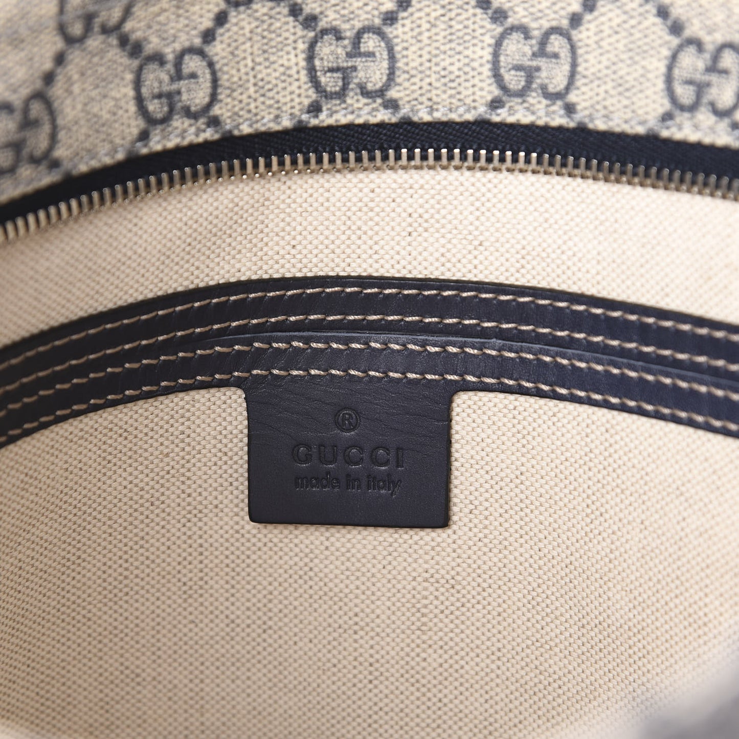 GG Plus Monogram Large Flat Messenger Bag Beige Blue