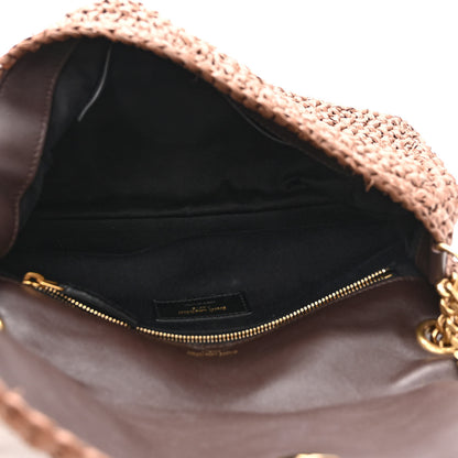 Saint Laurent Raffia Calfskin Monogram Medium Niki Chain Satchel New Nut 5 of 11