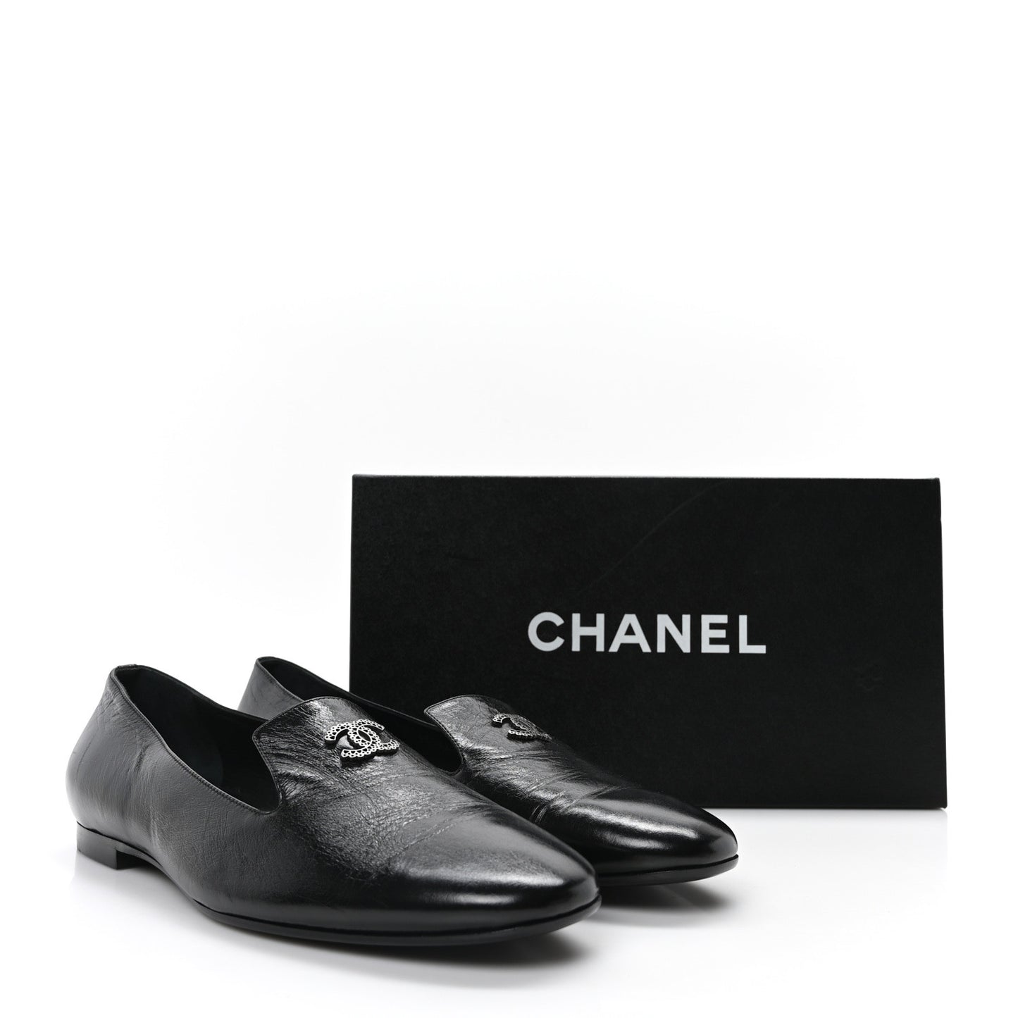 Lambskin CC Loafers 41 Black