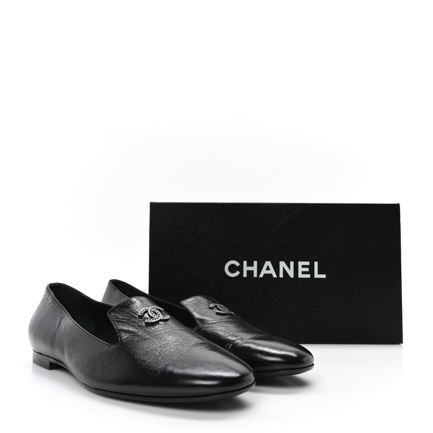Chanel Lambskin CC Loafers 41 Black 19 of 19