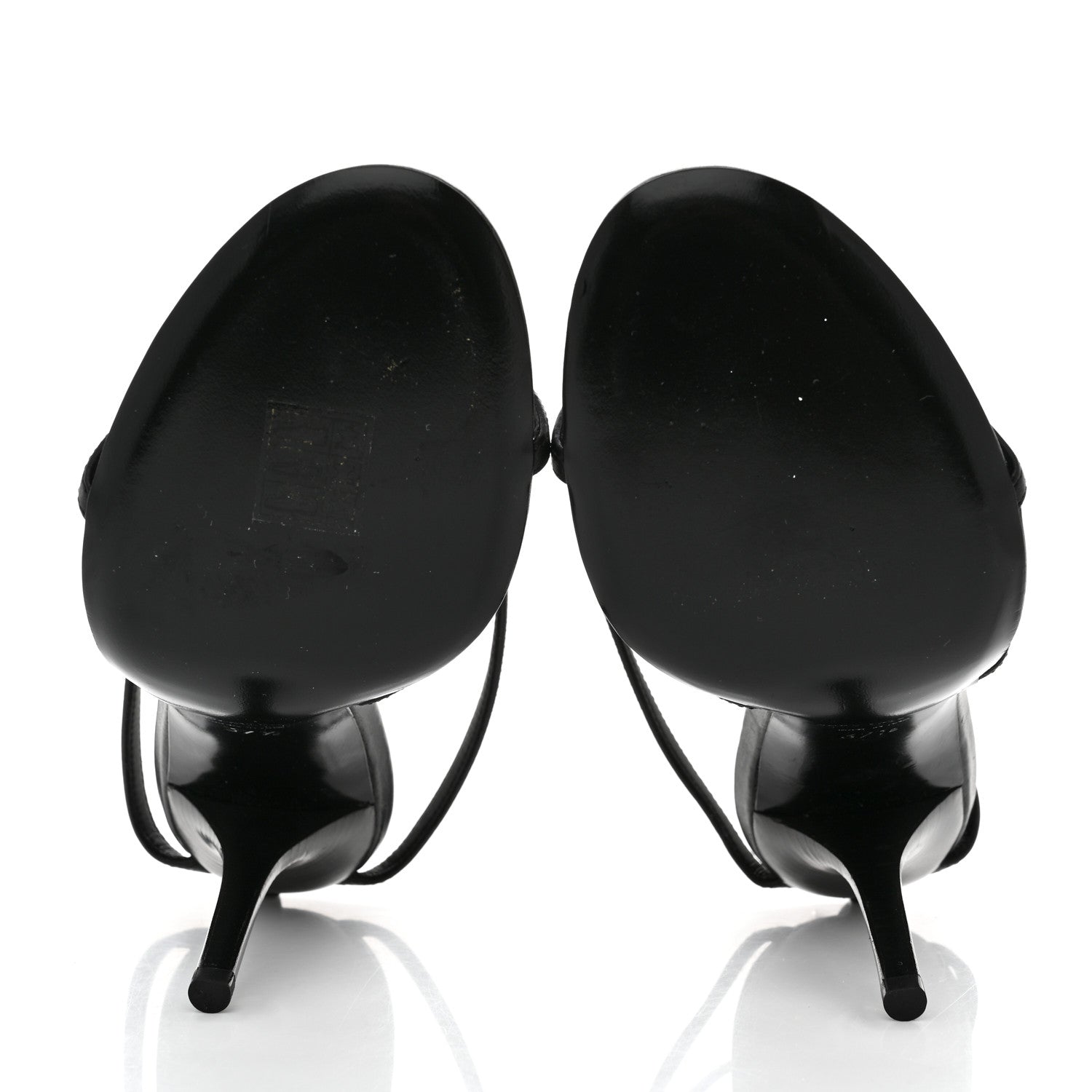 Saint Laurent Calfskin Cassandra 110 Sandals 37.5 Black 5 of 8