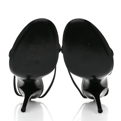 Saint Laurent Calfskin Cassandra 110 Sandals 37.5 Black 5 of 8