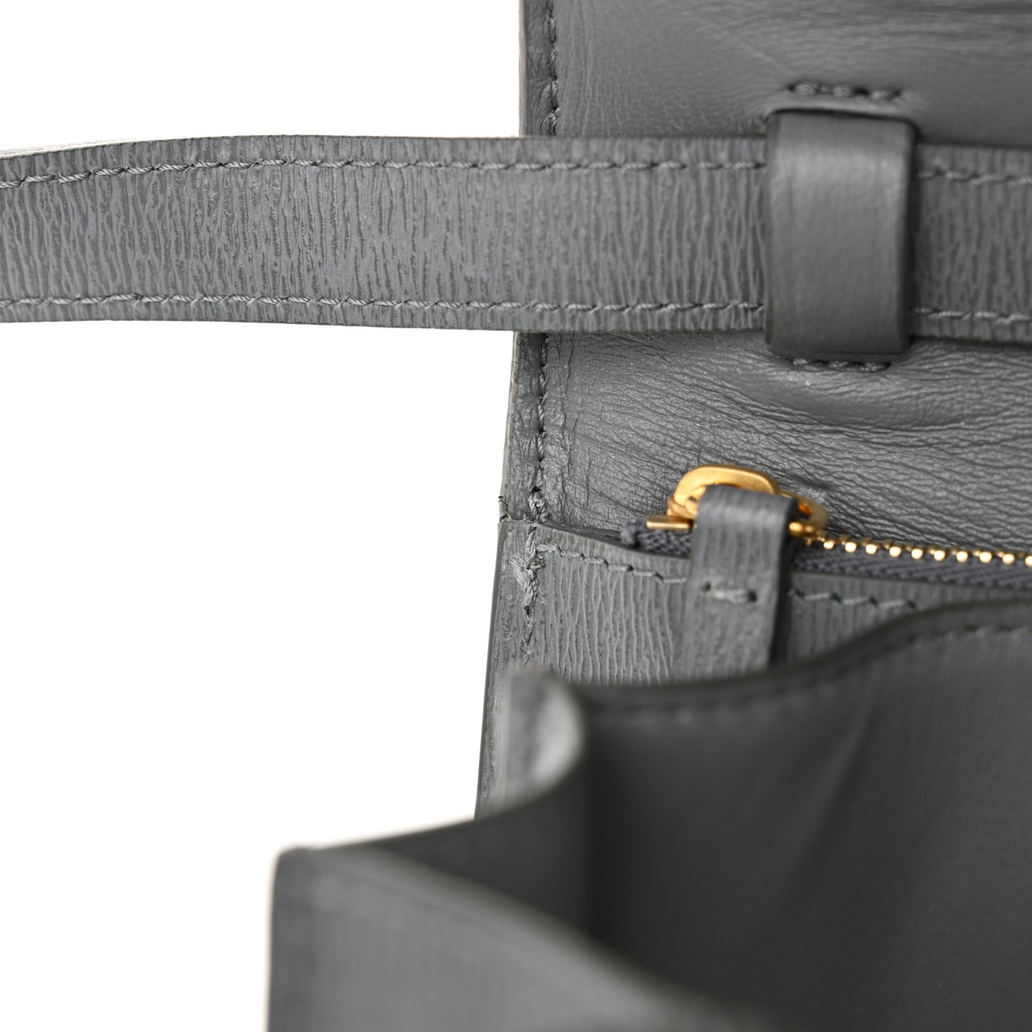 Liege Calfskin Medium Classic Box Flap Bag Grey