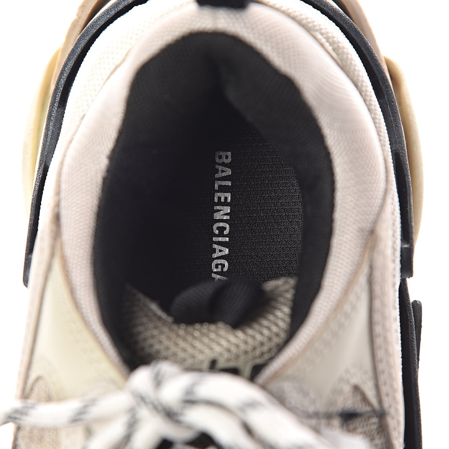 Fabric Mesh Womens Triple S Sneakers 38 Beige Black