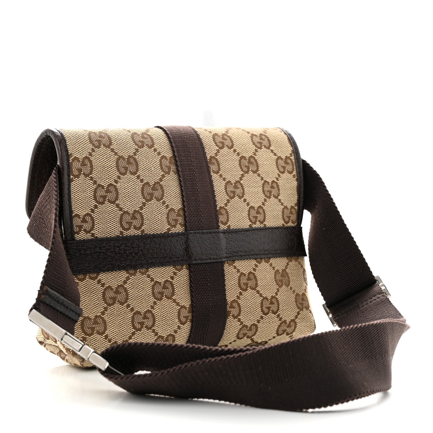 Gucci Monogram Waist Pouch Bag Dark Brown 3 of 11