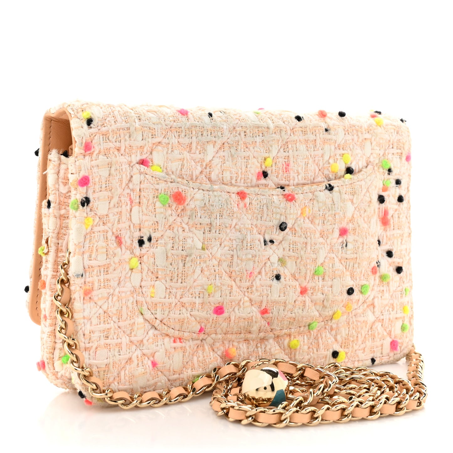 Candy Cotton Tweed & Beach Ball Wallet On Chain WOC Multicolor
