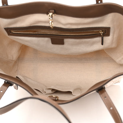 Gucci GG Supreme Monogram Calfskin Medium Nice Tote New Mystic White Beige Brown 5 of 10