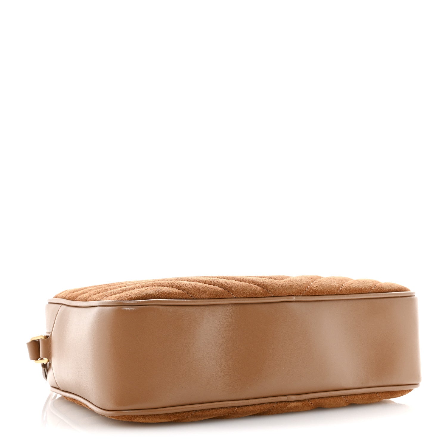 Saint Laurent Suede Matelasse Monogram Lou Camera Bag Cinnamon