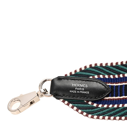Hermes Toile Swift 50mm Sangle Cavale Shoulder Strap Malachite Bleu Electrique Black 4 of 7