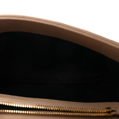 Saint Laurent Sheepskin Matelasse Chevron Monogram Medium College Bag Dark Beige 4 of 8