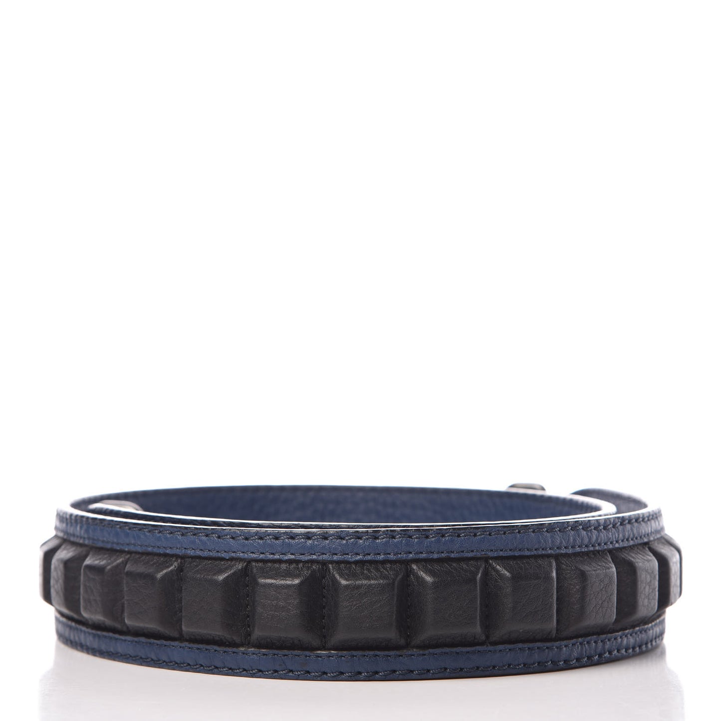 Cuoio Romano Bi-Color Studded Strap You Blue Marine Black