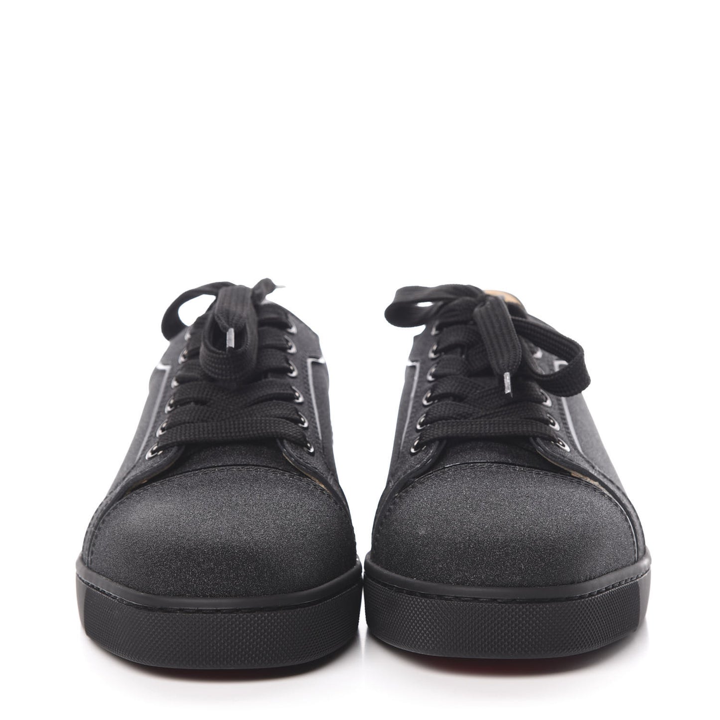Glitter Calfskin Vieira Flat Sneakers 37.5 Black