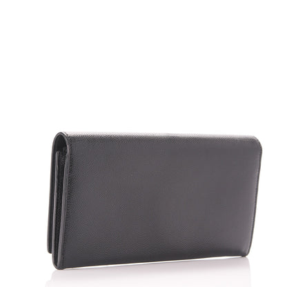 Saint Laurent Grain De Poudre Studded Classic Marquage Flap Wallet Black 3 of 8