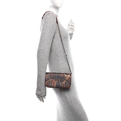Christian Louboutin Calfskin Leopard Print Spikes Small Paloma Bag Brown 2 of 9