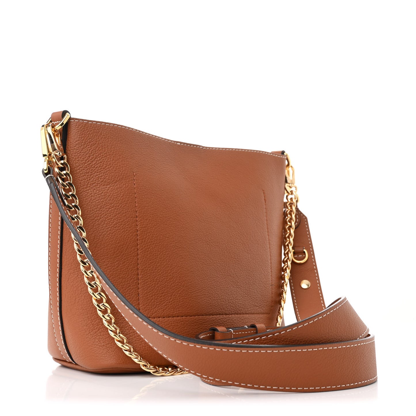 Calfskin Lock and Walk Bucket Cognac