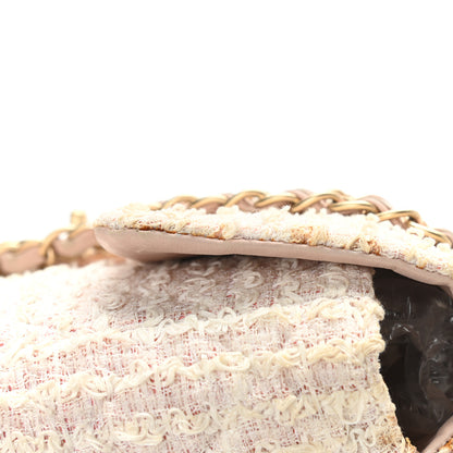 Chanel Tweed Quilted Medium Single Flap White Pink 12 of 18