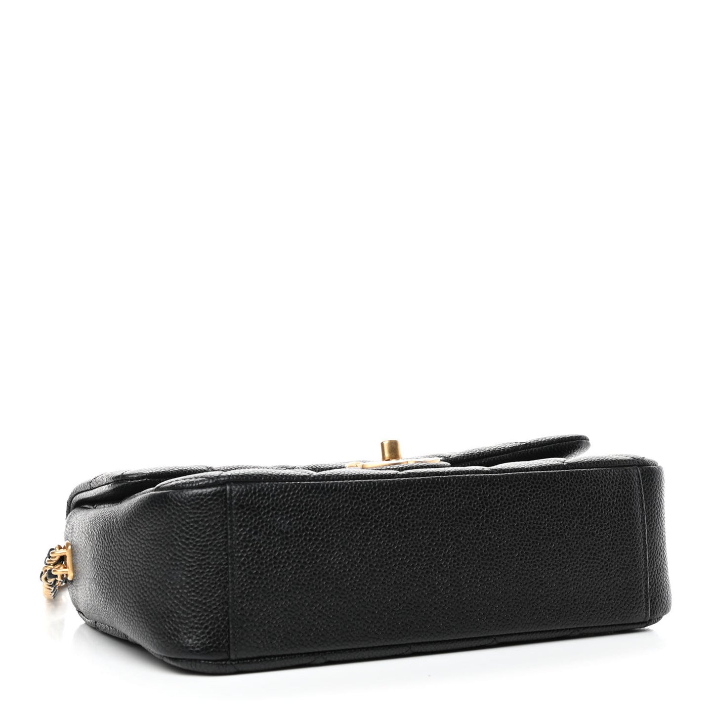 Caviar Quilted Chain Soul Flap Black
