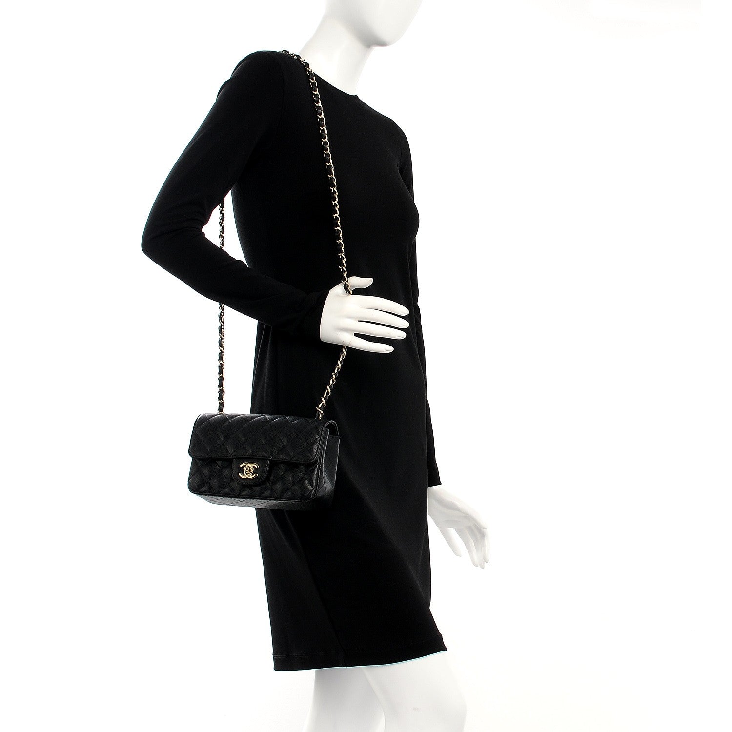 Chanel Caviar Quilted Mini Rectangular Flap Black 2 of 8