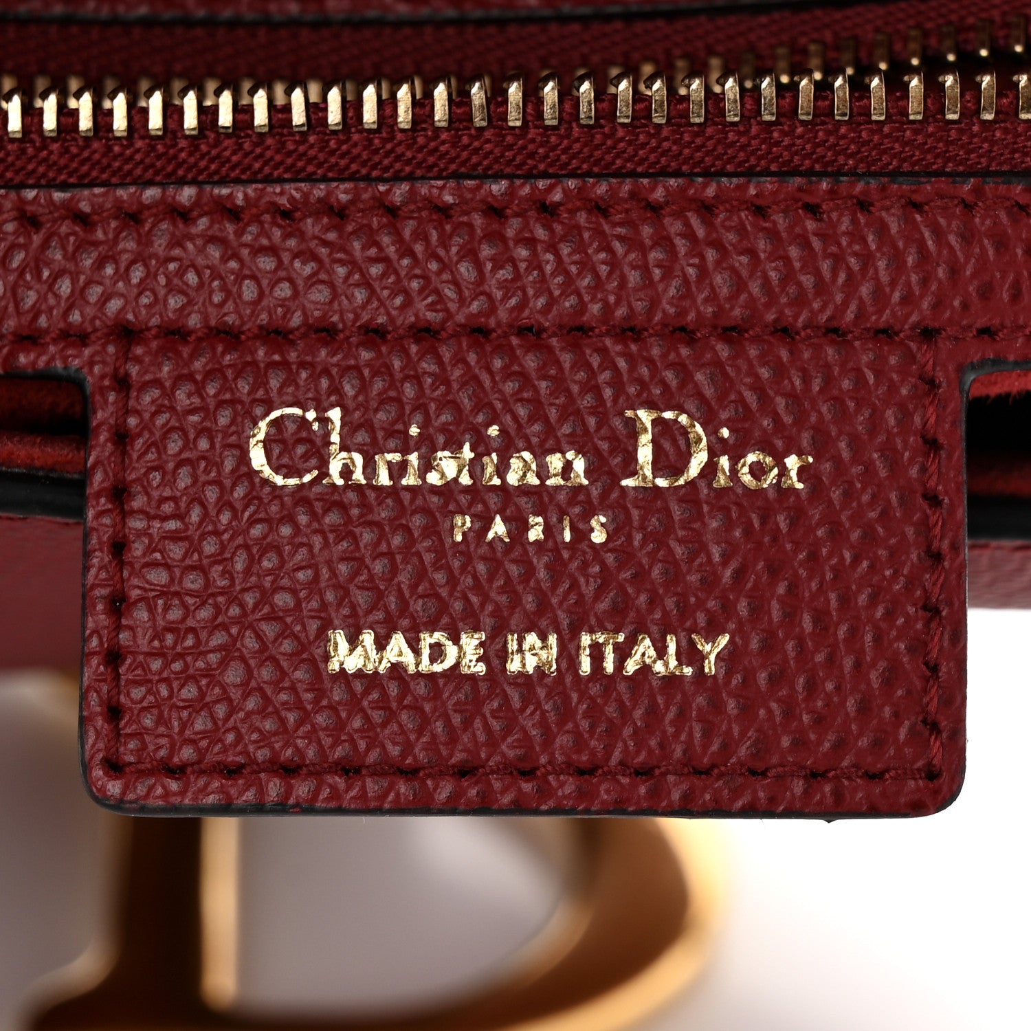 Christian Dior Grained Calfskin Saddle Bag Red 6 of 10