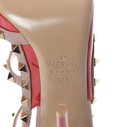 Valentino Garavani Patent Rockstud Ankle Strap 100mm Pumps 37.5 Rosso Valentino Poudre 6 of 7