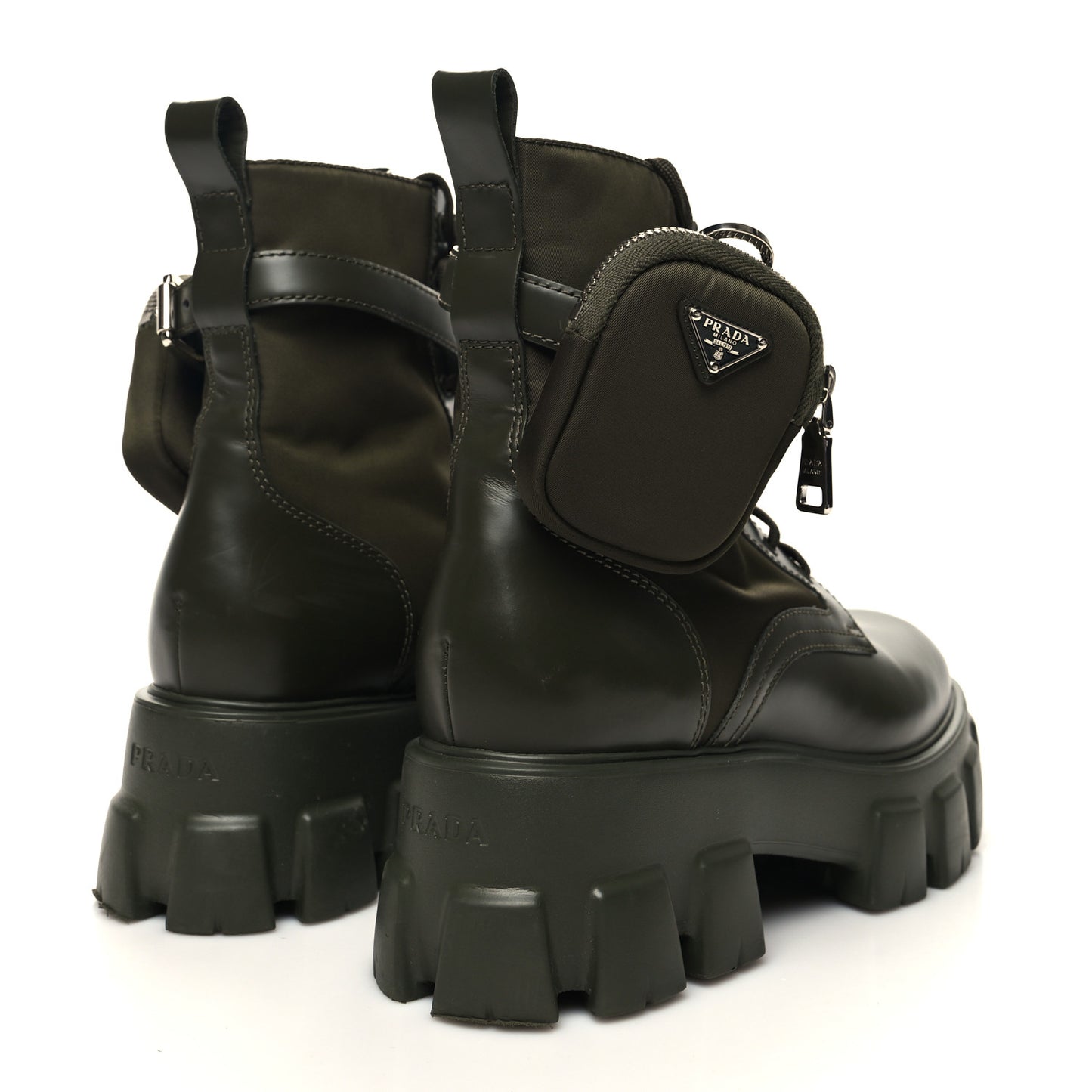 Spazzolato Rois Re-Nylon Metal Triangle Logo Monolith Pouch Pocket 55mm Boots 40.5 Militare