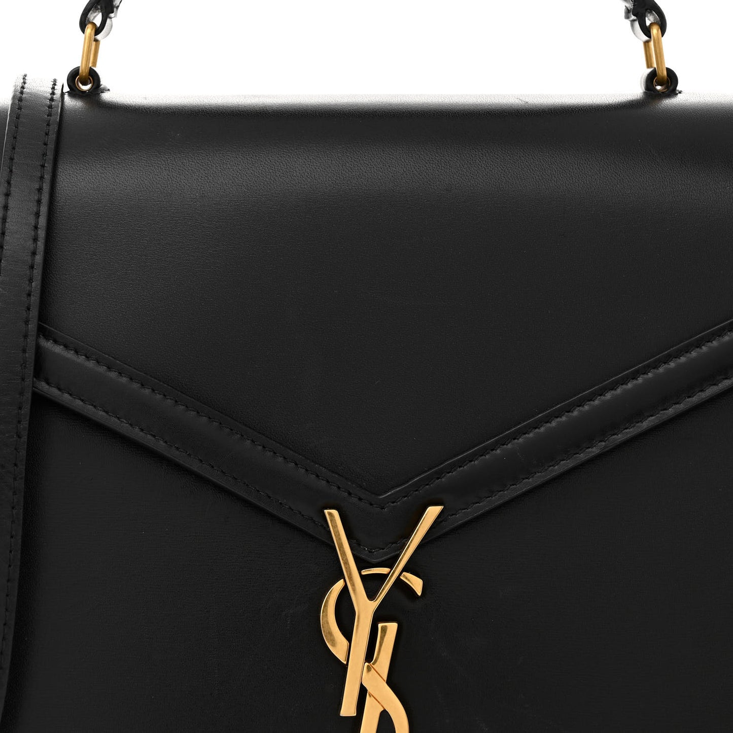 Smooth Calfskin Medium Classic Monogram Cassandra Top Handle Black Rouge Legion
