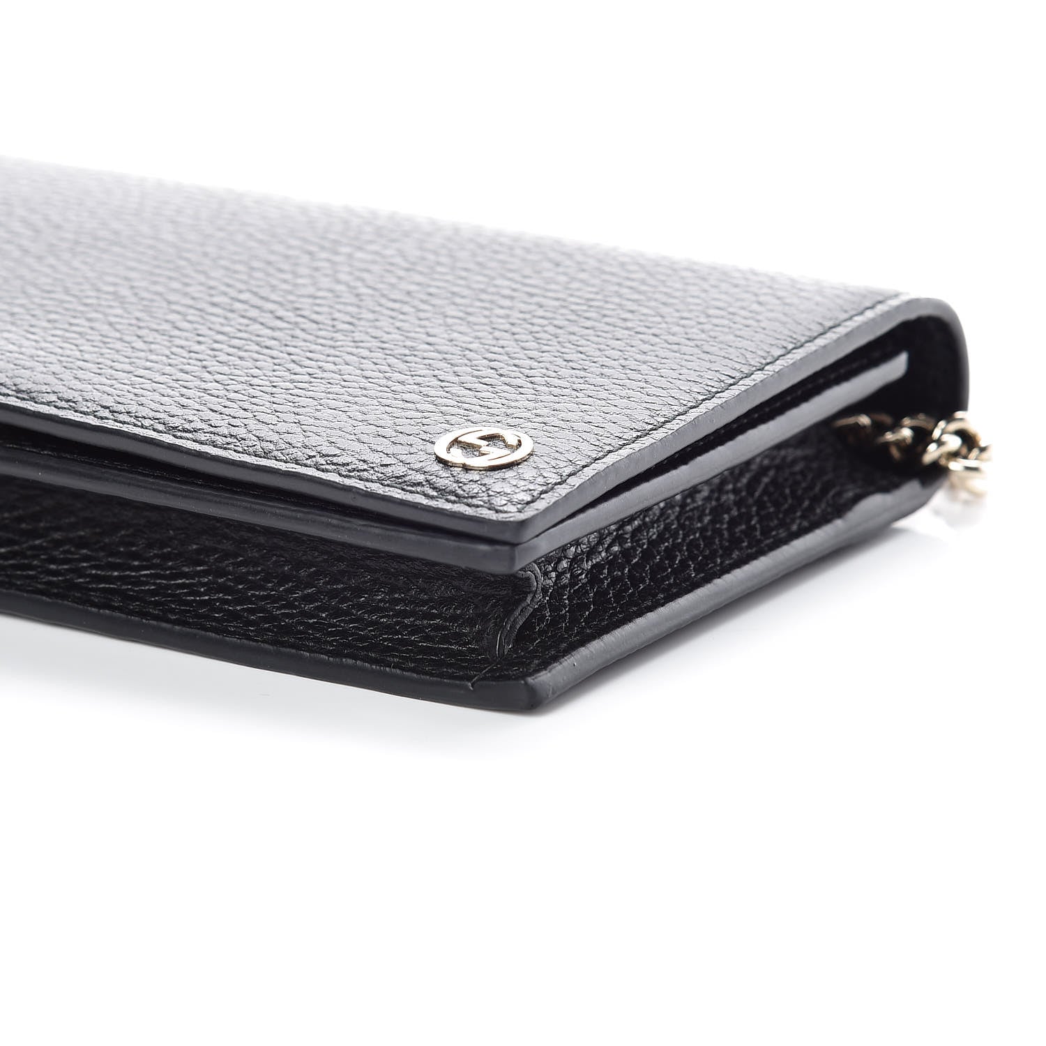 Gucci Dollar Calfskin Medium Betty Chain Wallet Black 6 of 10