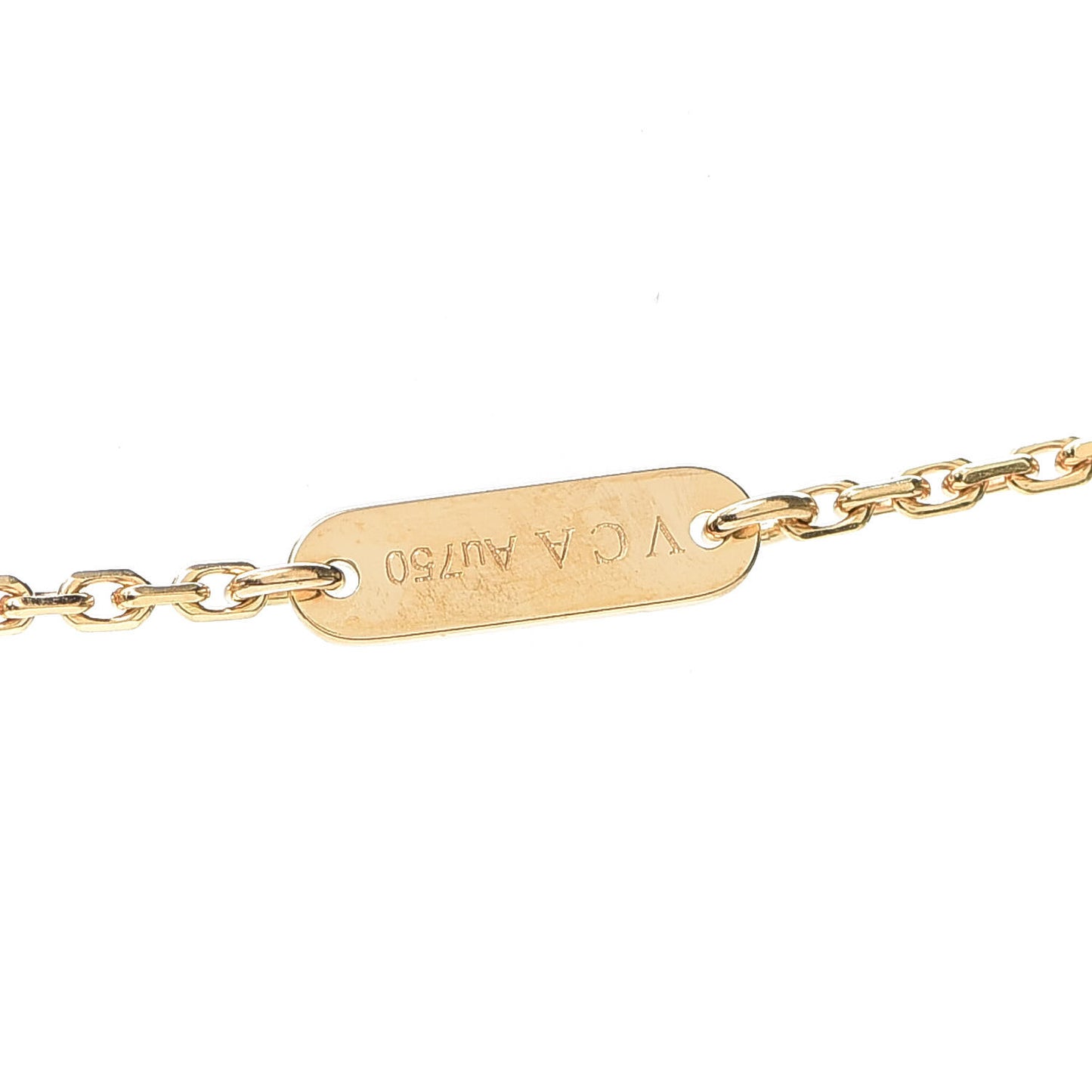 18K Yellow Gold Black Onyx Vintage Alhambra Pendant Necklace